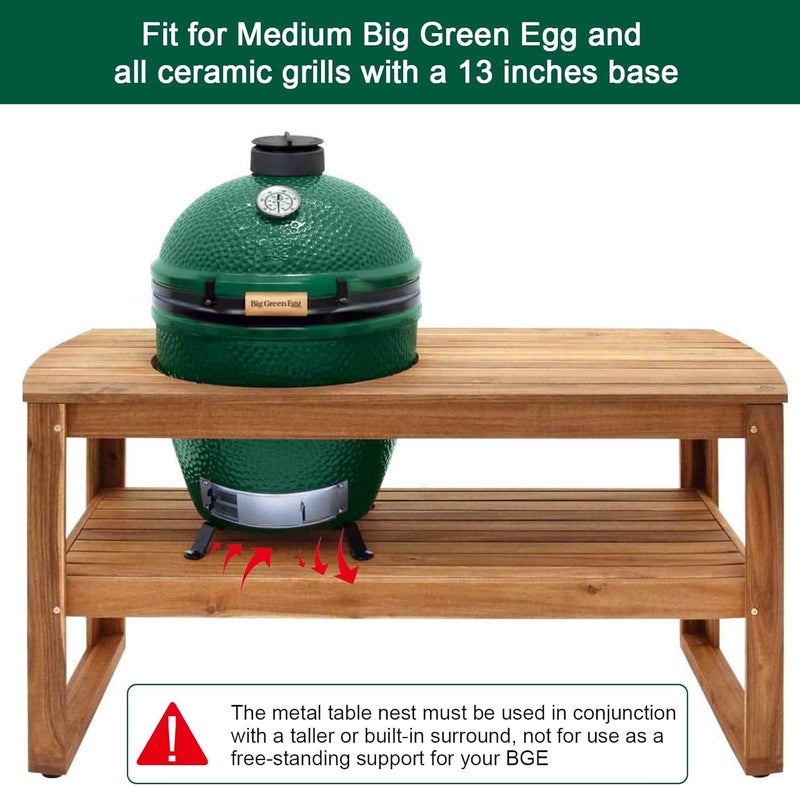 Quantfire Grill Stand Table Nest for Medium Big Green Egg, Big Green Egg Accessories Kamado Grill Table Nest Stand - Image 5